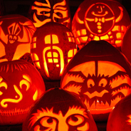 Carved jack-o-lanterns